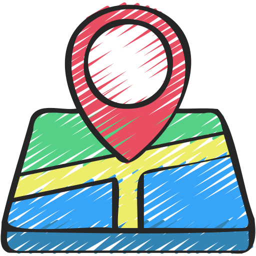 Karte mit Positionsmarkierung